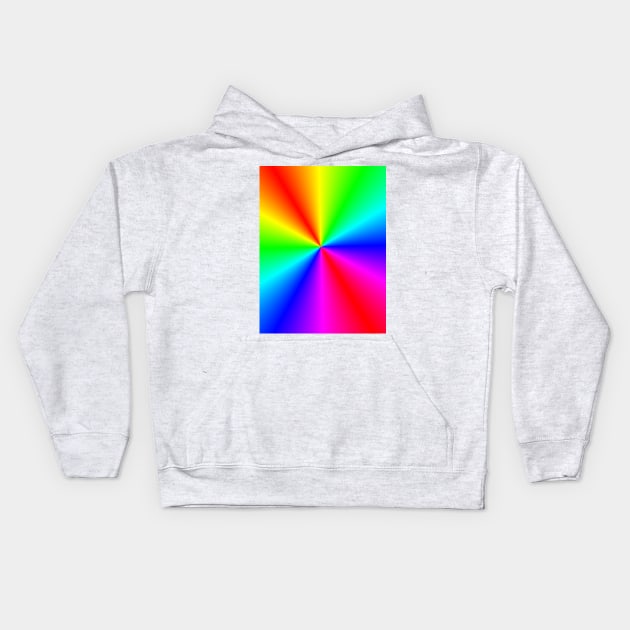 Rainbow Center Burst Kids Hoodie by Art by Deborah Camp